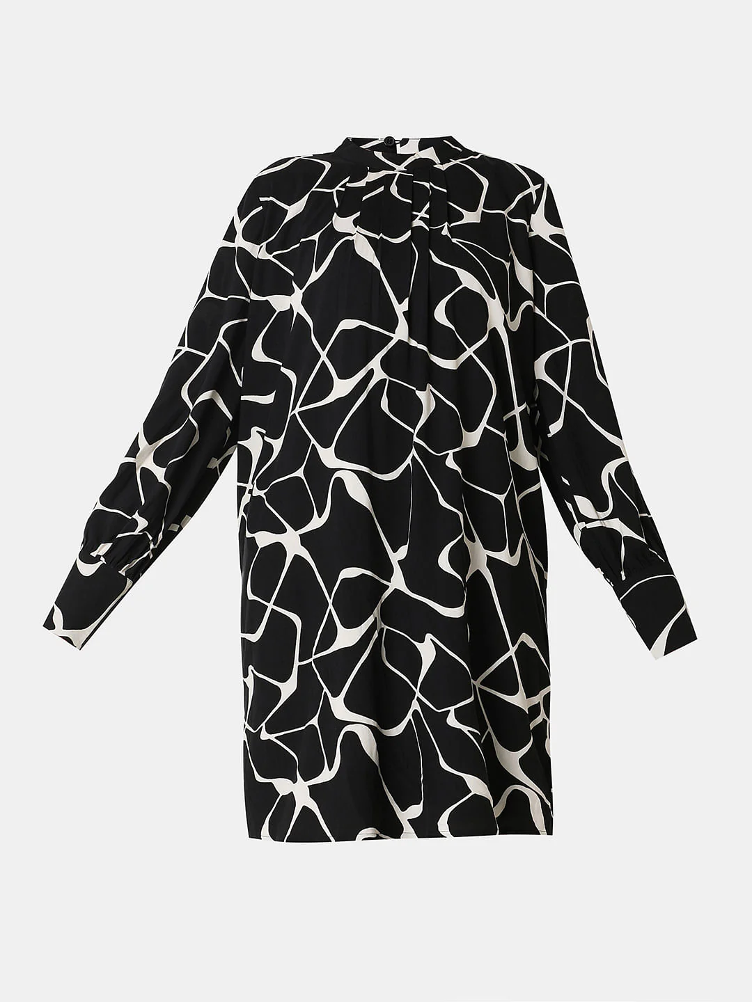 Black Abstract Print Dress - Image 7