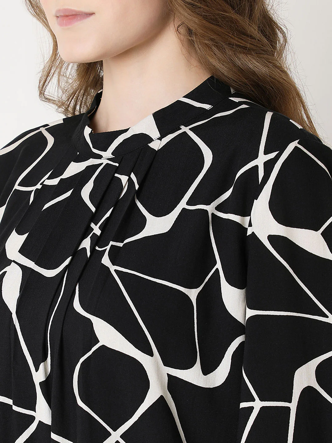 Black Abstract Print Dress - Image 8