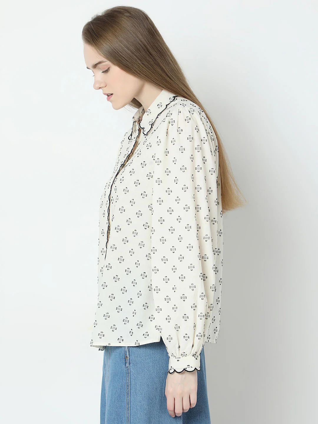Beige Printed Shirt - Image 3