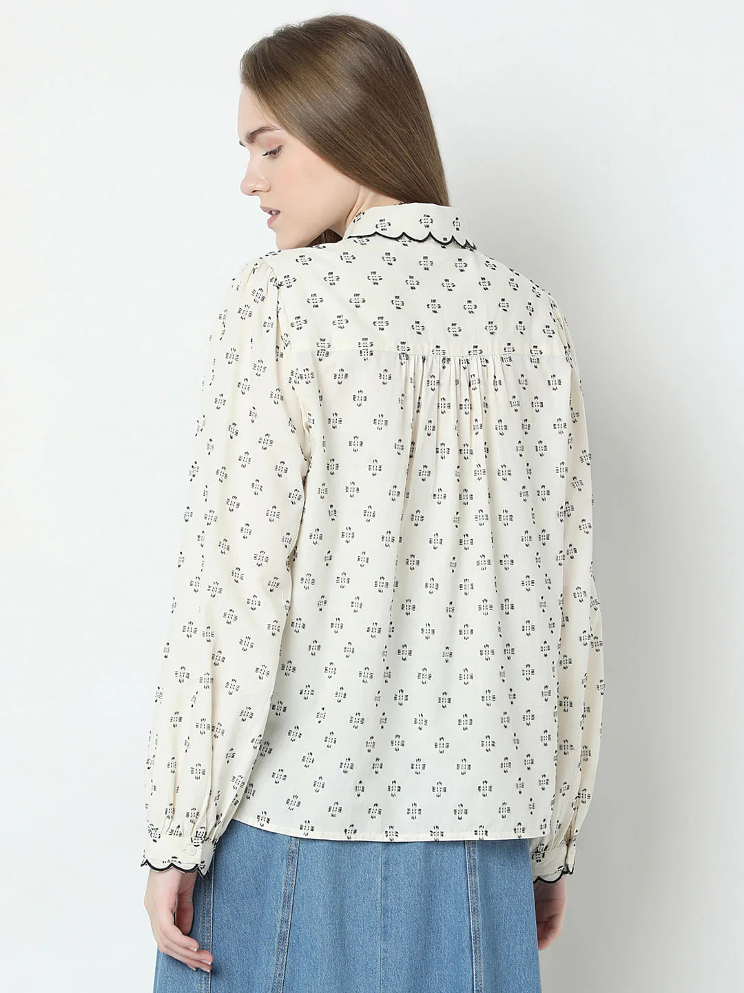 Beige Printed Shirt - Image 4