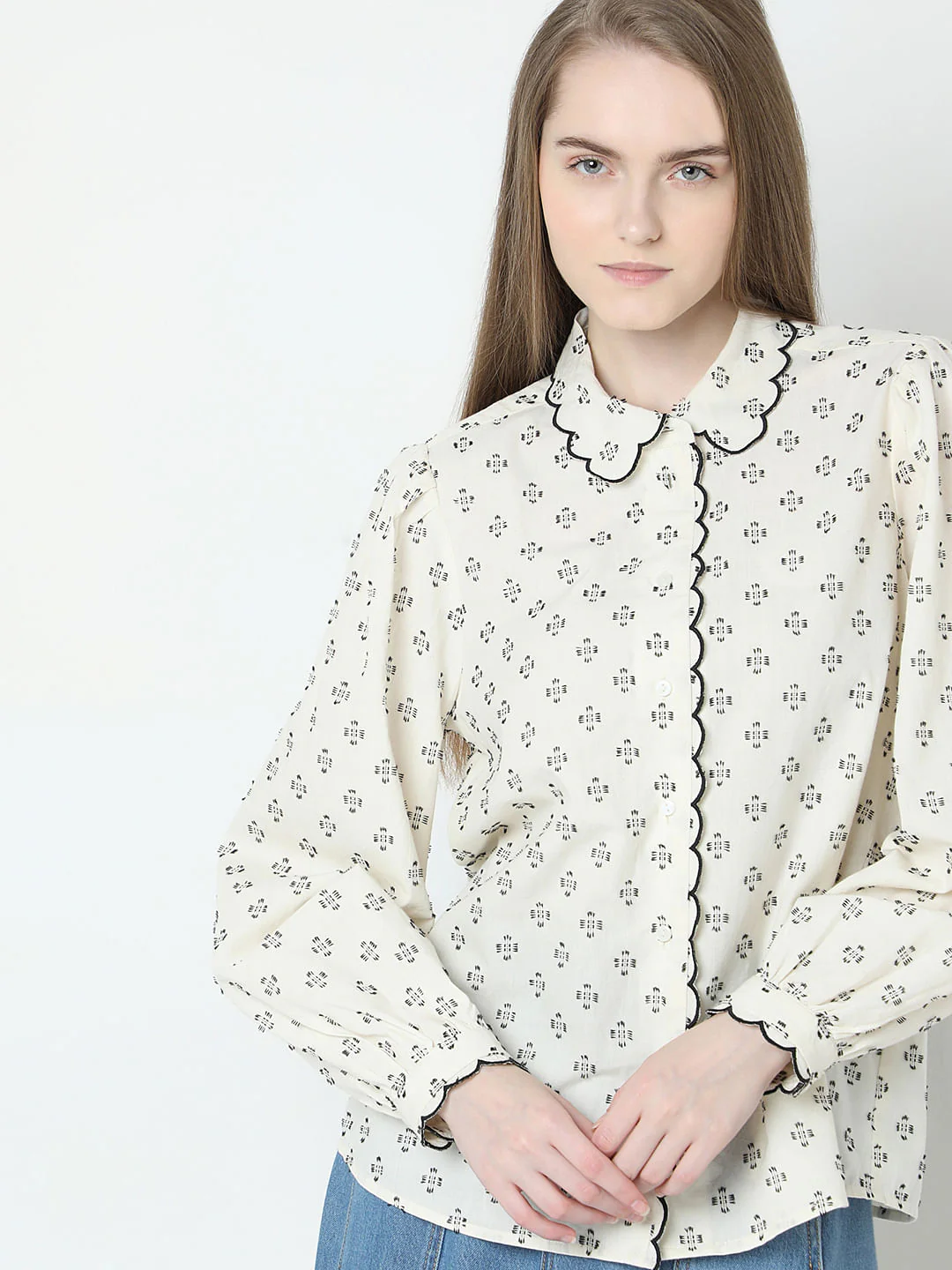 Beige Printed Shirt - Image 6