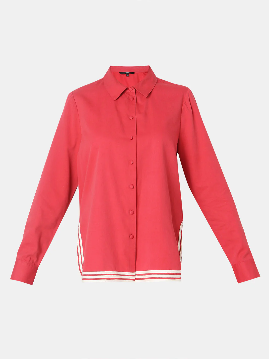 Red Contrast Hem Co-Ord Set Shirt - Image 7