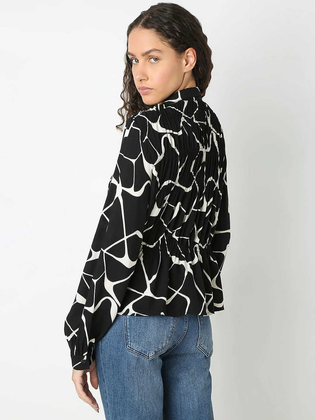 Black Abstract Print Shirt - Image 4