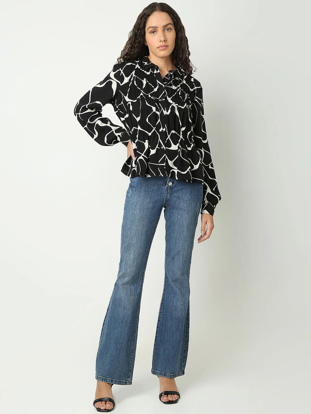 Black Abstract Print Shirt - Image 5