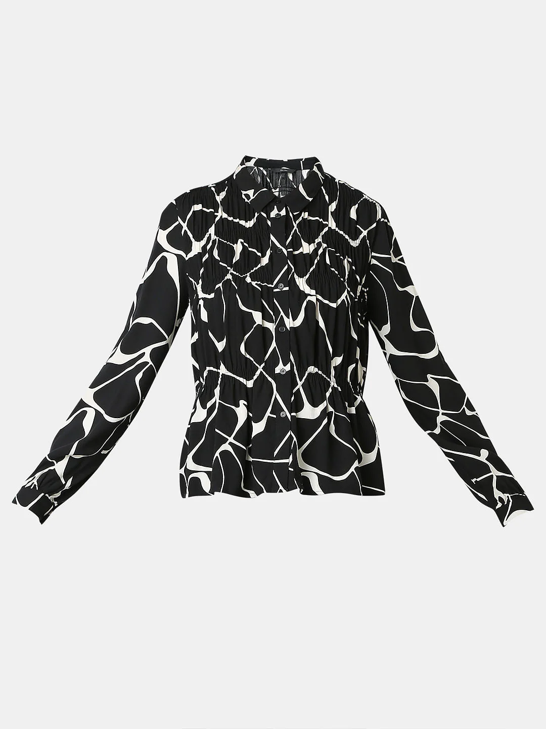 Black Abstract Print Shirt - Image 7