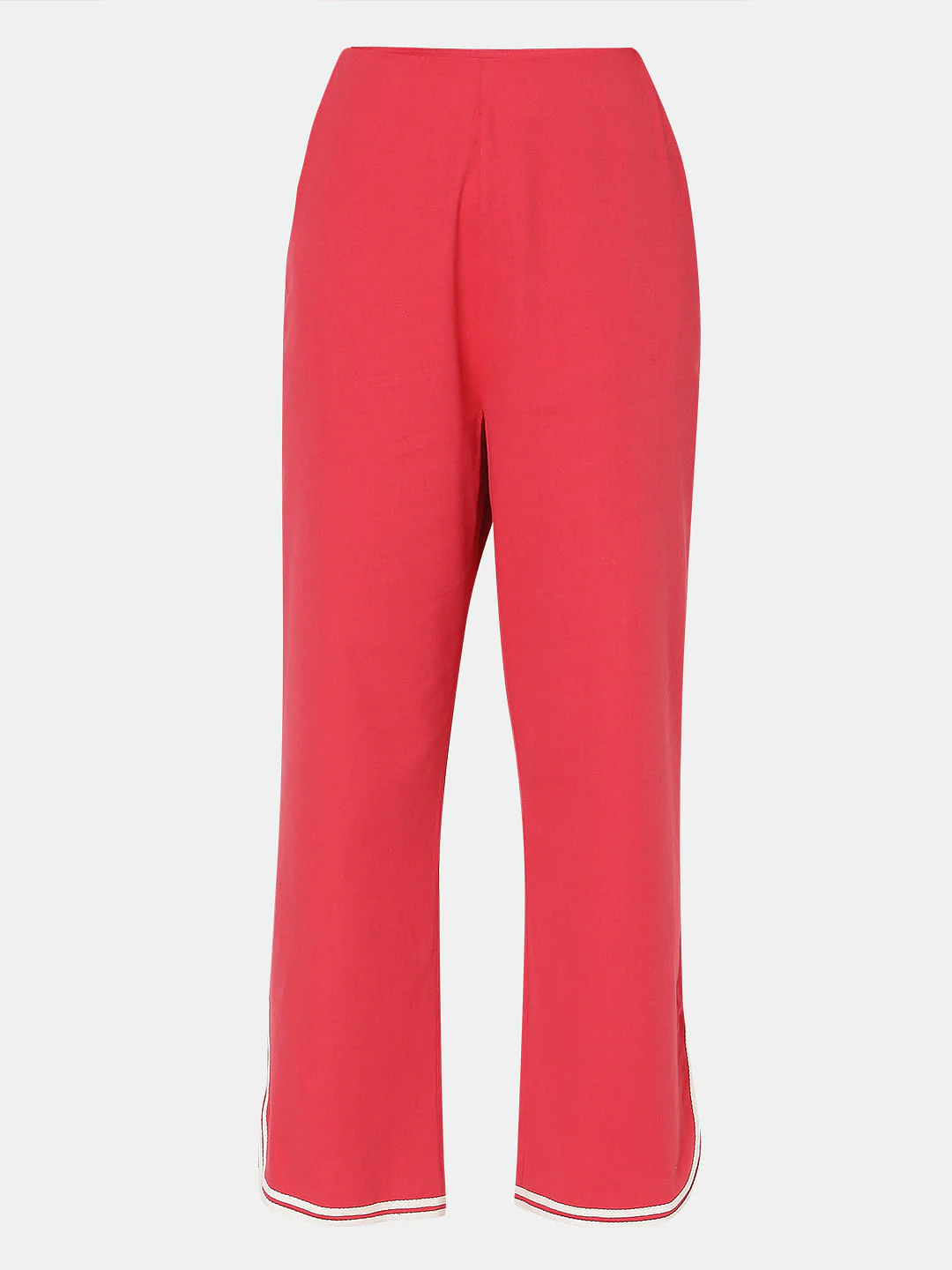Red Contrast Hem Co-Ord Set Pants - Image 7
