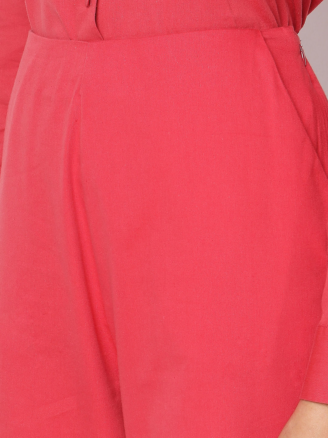 Red Contrast Hem Co-Ord Set Pants - Image 8