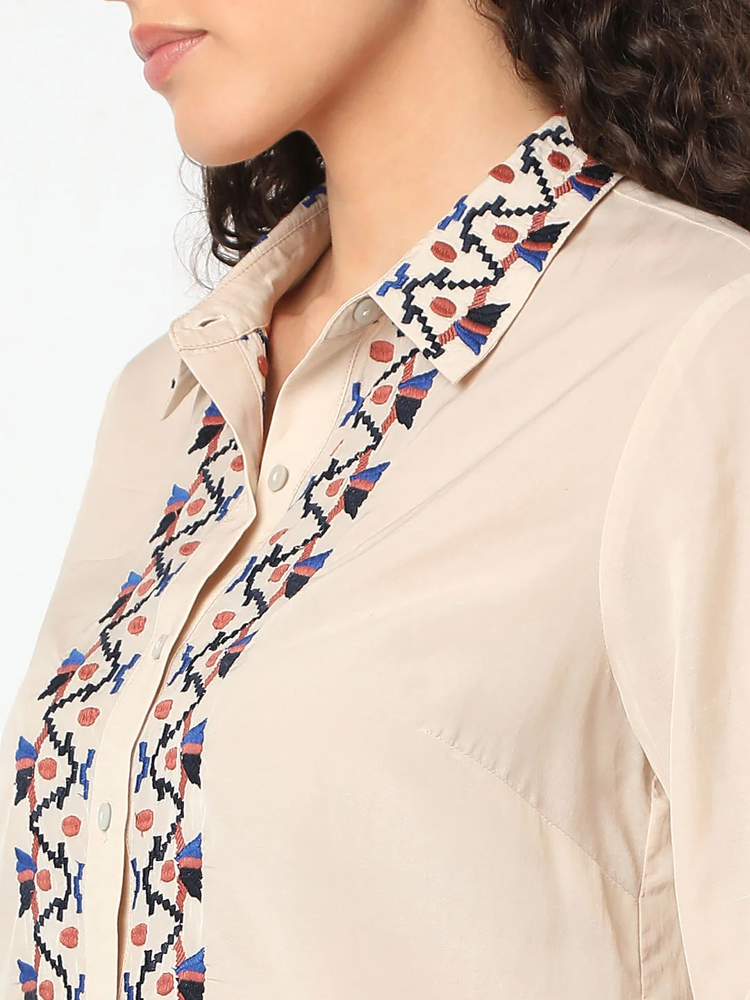 Beige Printed Co-Ord Set Shirt - Image 8
