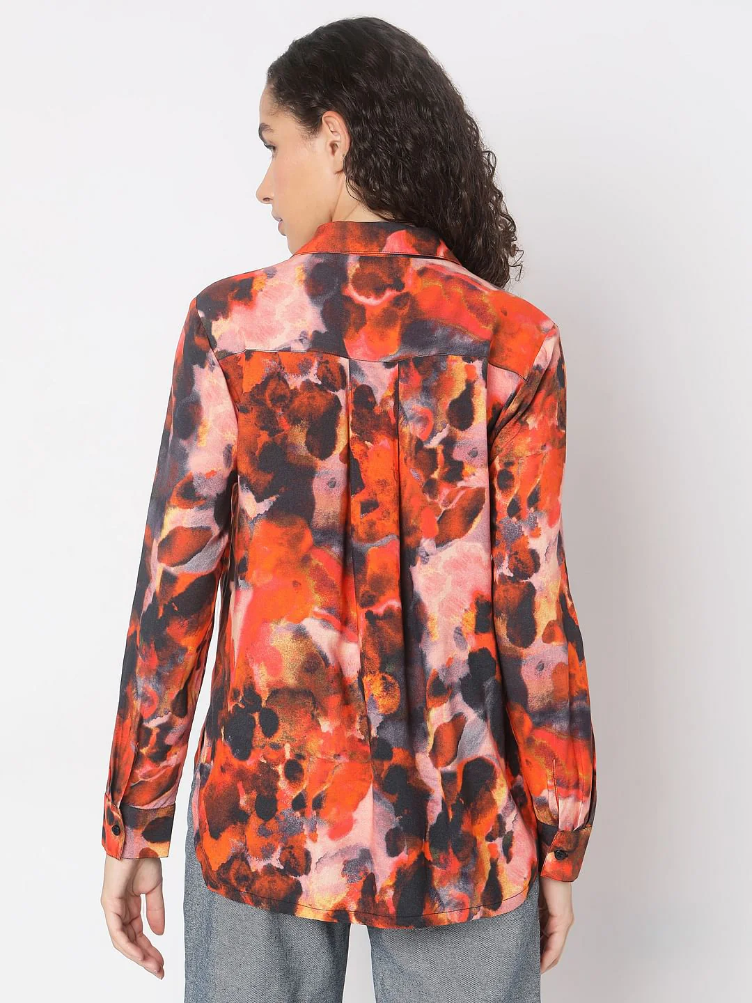 Orange Floral Print Shirt - Image 4