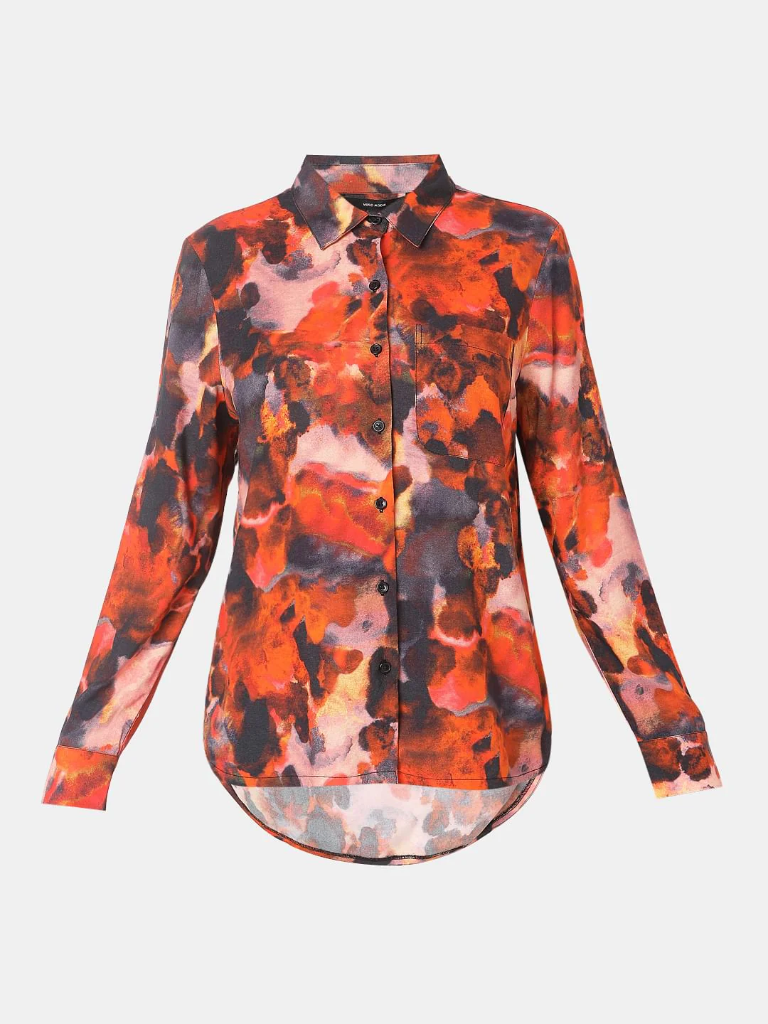 Orange Floral Print Shirt - Image 7
