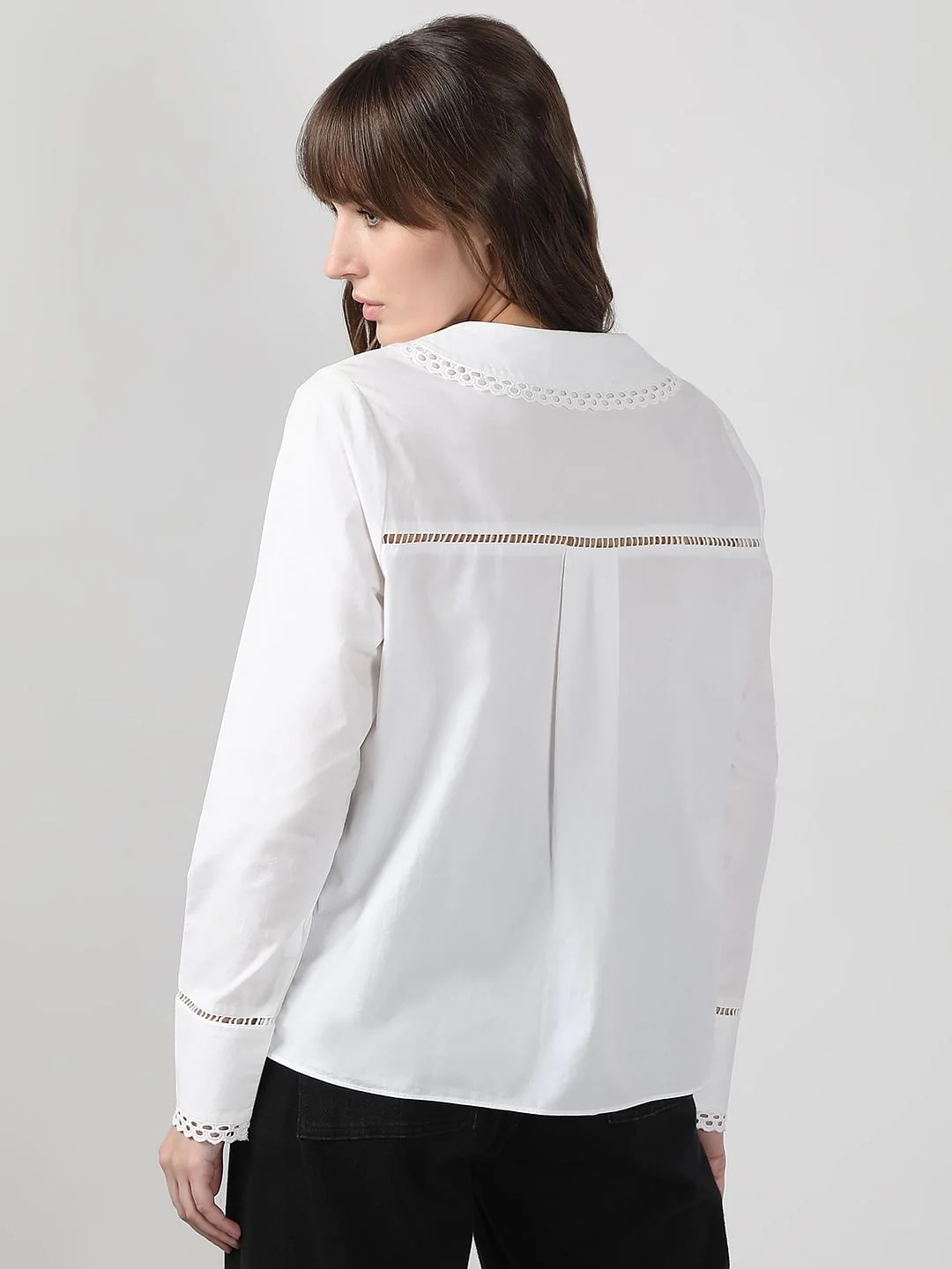 Off-White Lace Cotton Shirt - Image 4