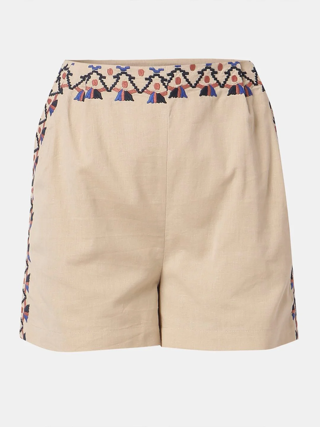 Beige Printed Co-Ord Set Shorts - Image 7