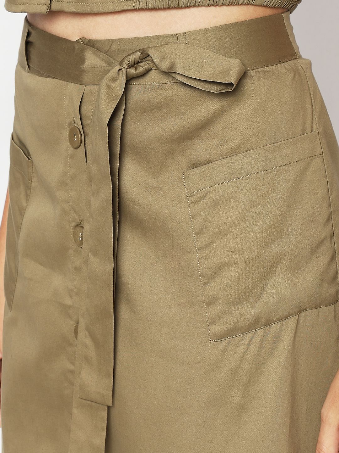 Green High Rise Midi Skirt - Image 8