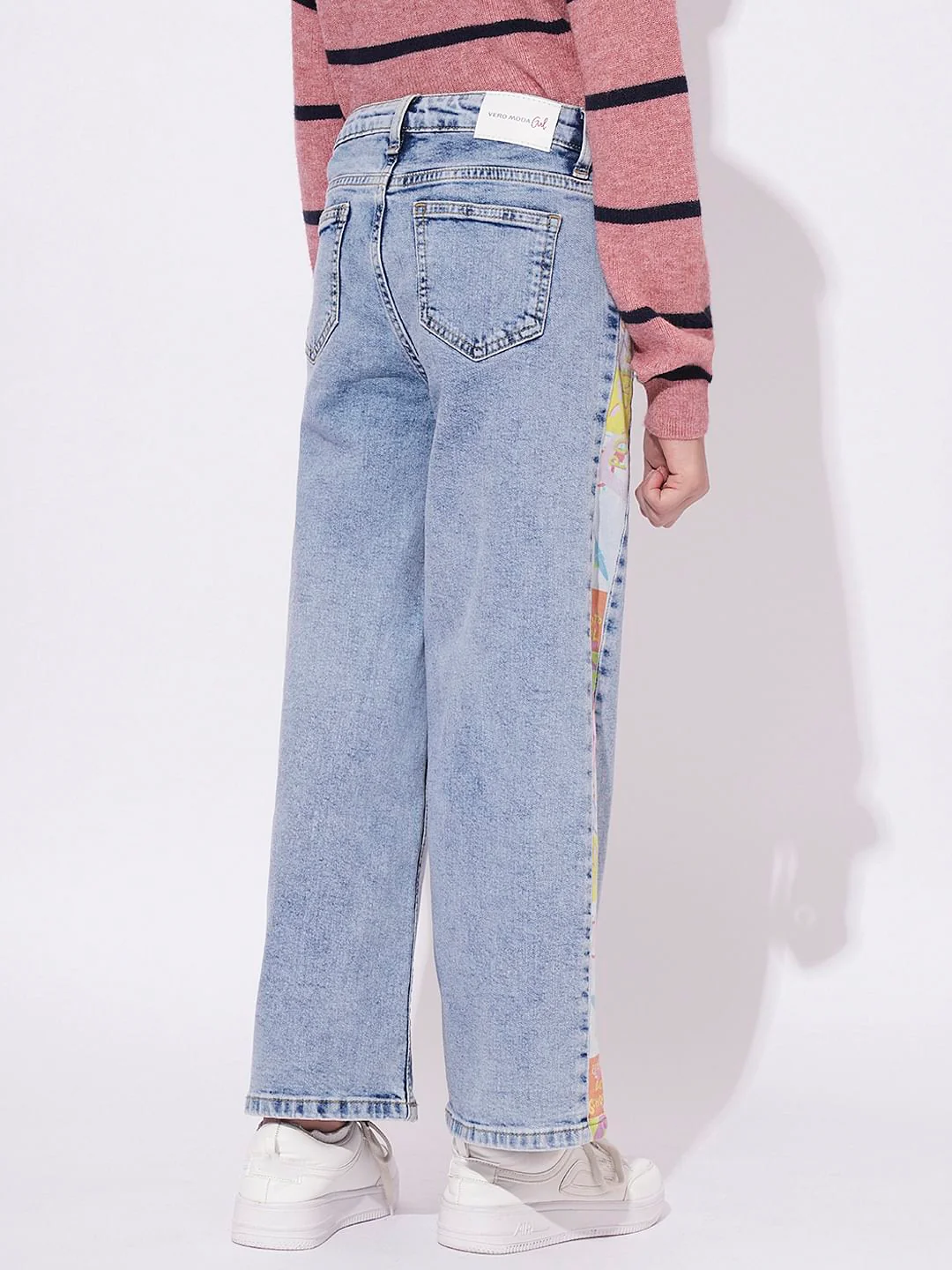 Girls Wide Leg Printed Jeans - Image 3
