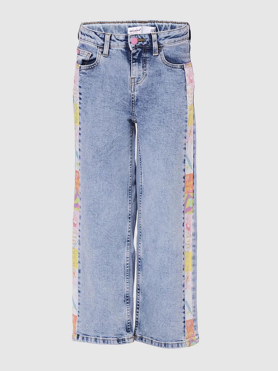 Girls Wide Leg Printed Jeans - Image 5