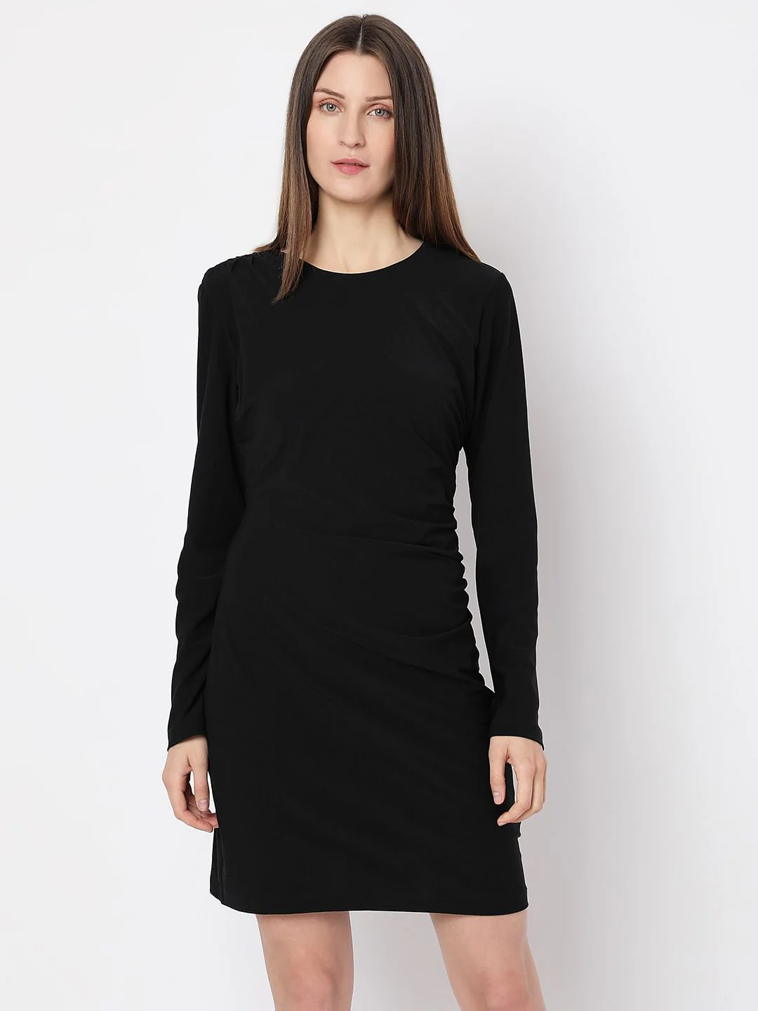 Black Full Sleeves Mini Dress - Image 2