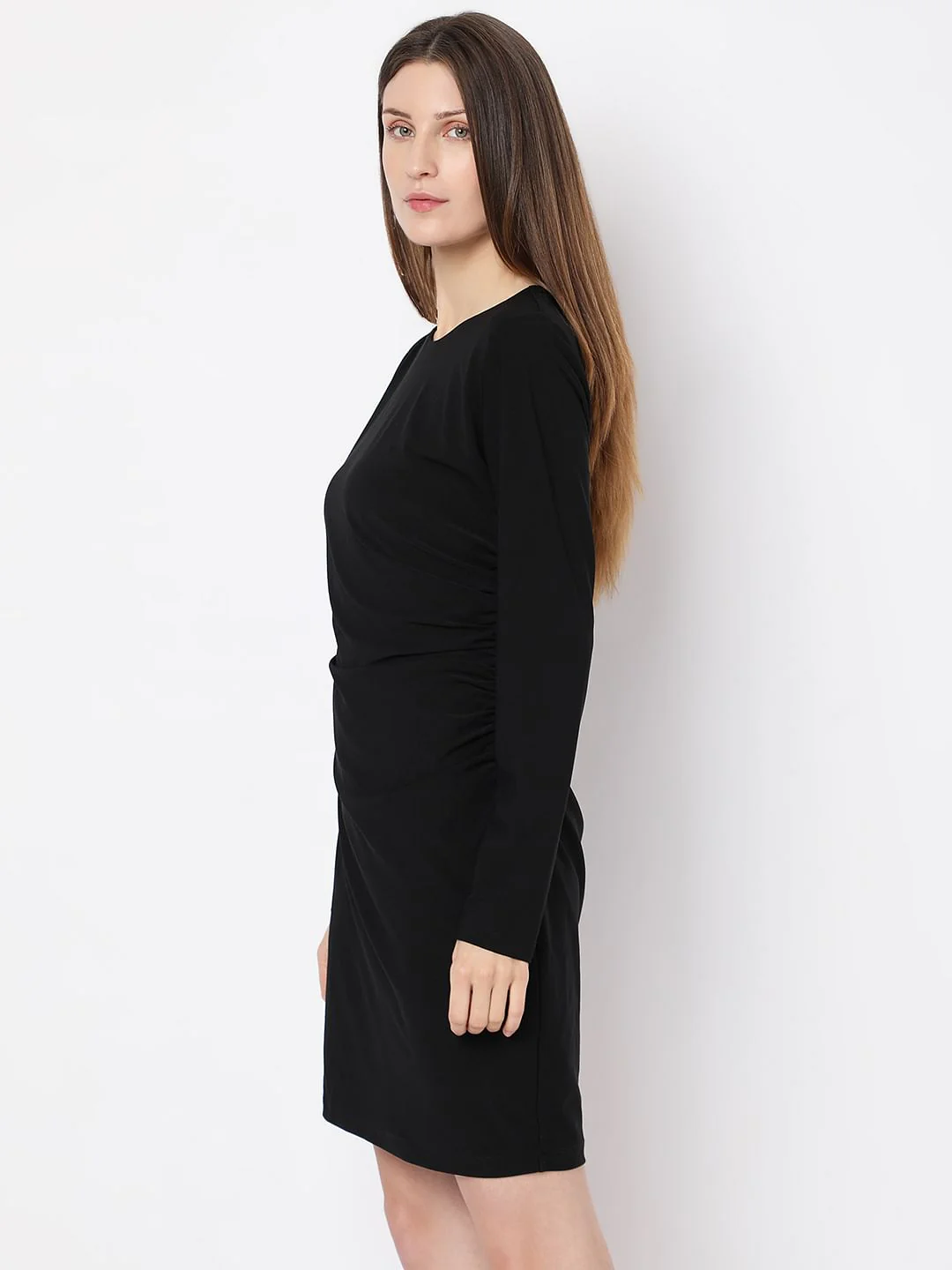 Black Full Sleeves Mini Dress - Image 3