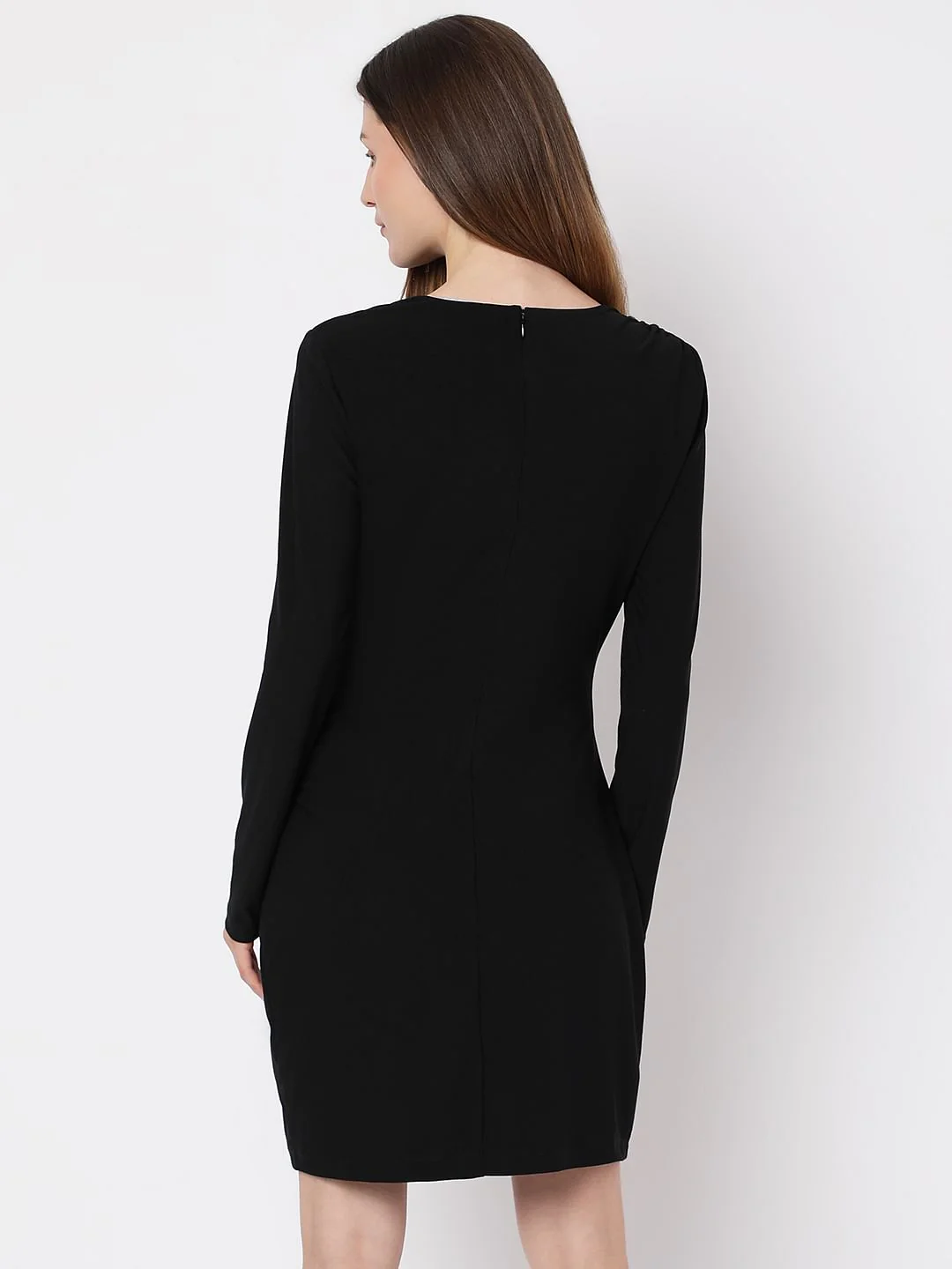 Black Full Sleeves Mini Dress - Image 4
