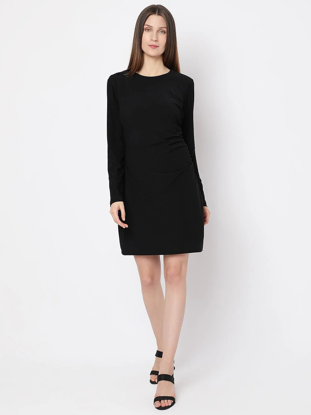 Black Full Sleeves Mini Dress - Image 5