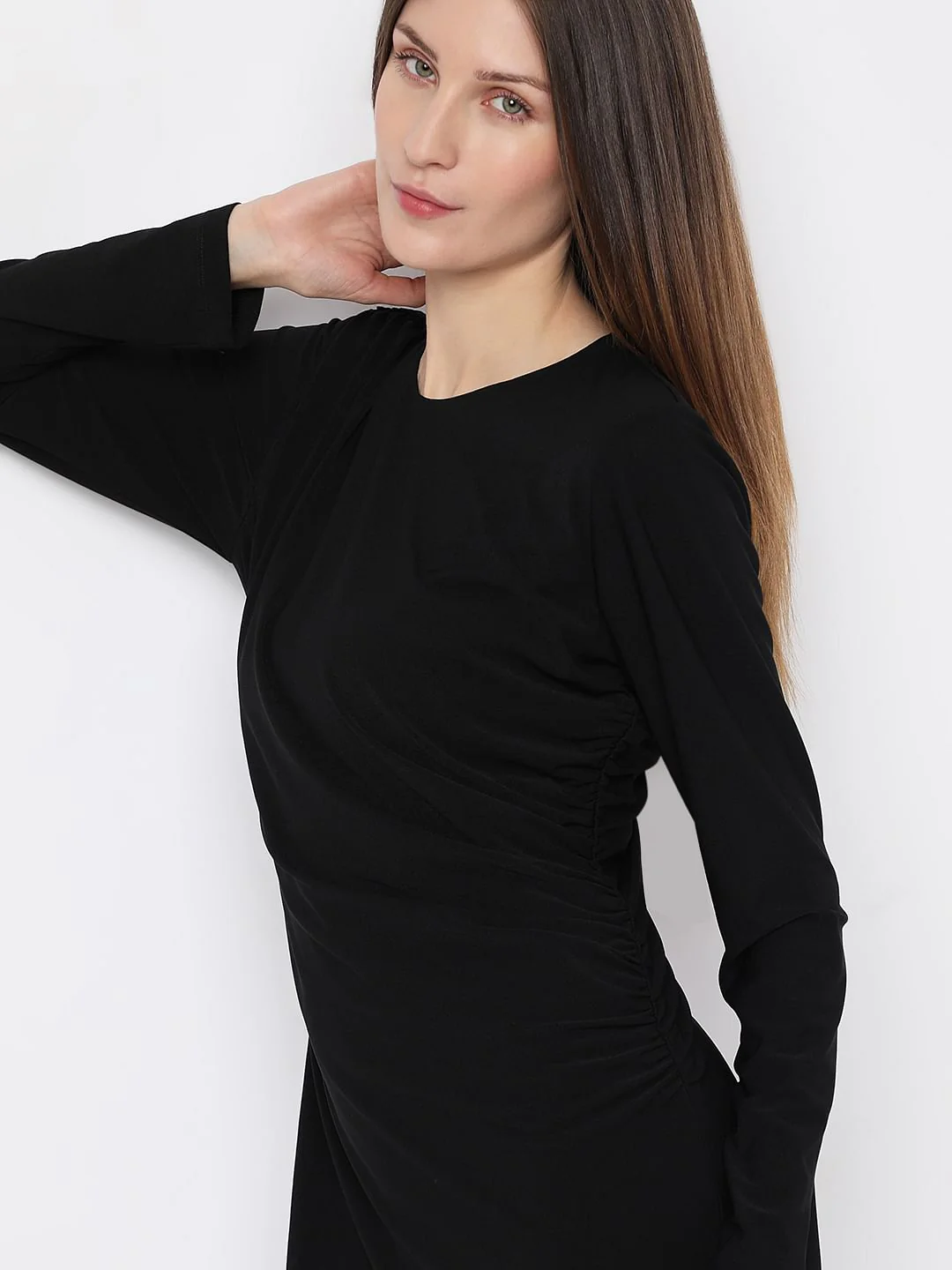 Black Full Sleeves Mini Dress - Image 6