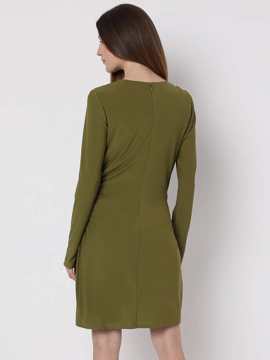 Olive Full Sleeves Mini Dress - Image 4