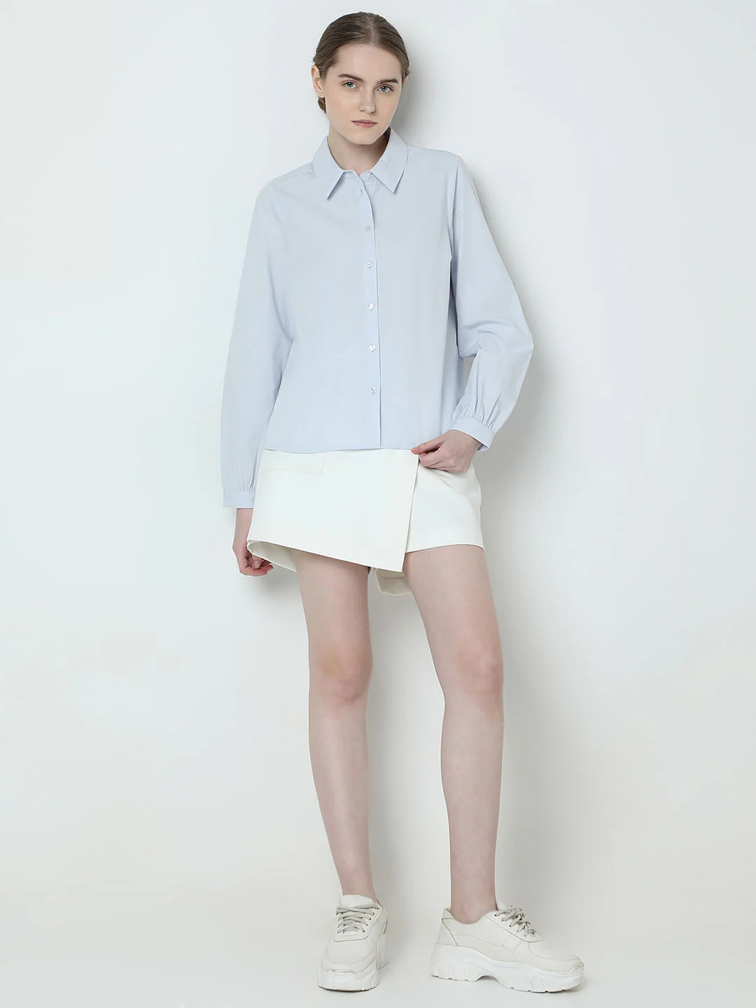 Sky Blue Cotton Shirt - Image 5