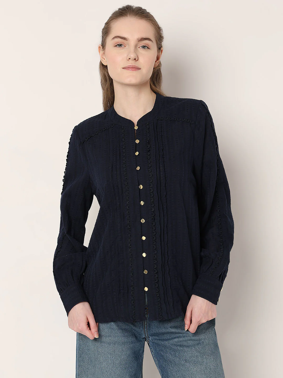 Navy Blue Cotton Top - Image 2