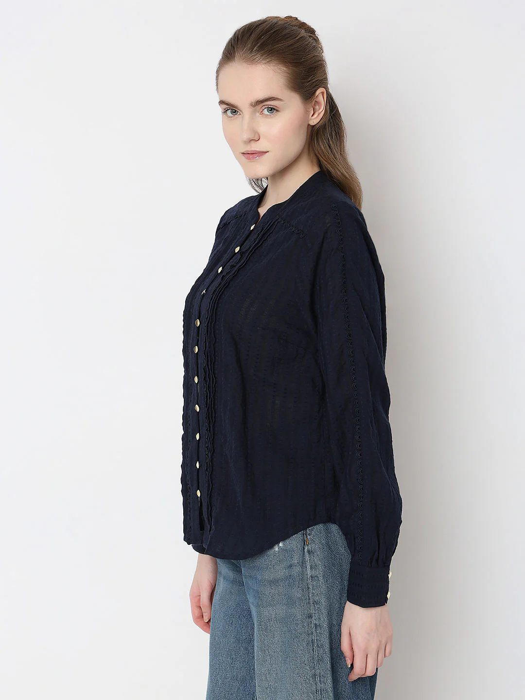 Navy Blue Cotton Top - Image 3