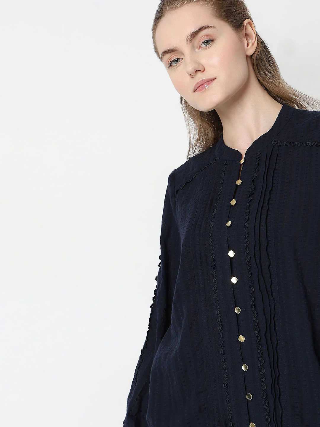 Navy Blue Cotton Top - Image 6