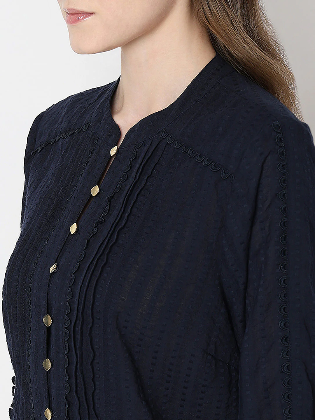 Navy Blue Cotton Top - Image 8