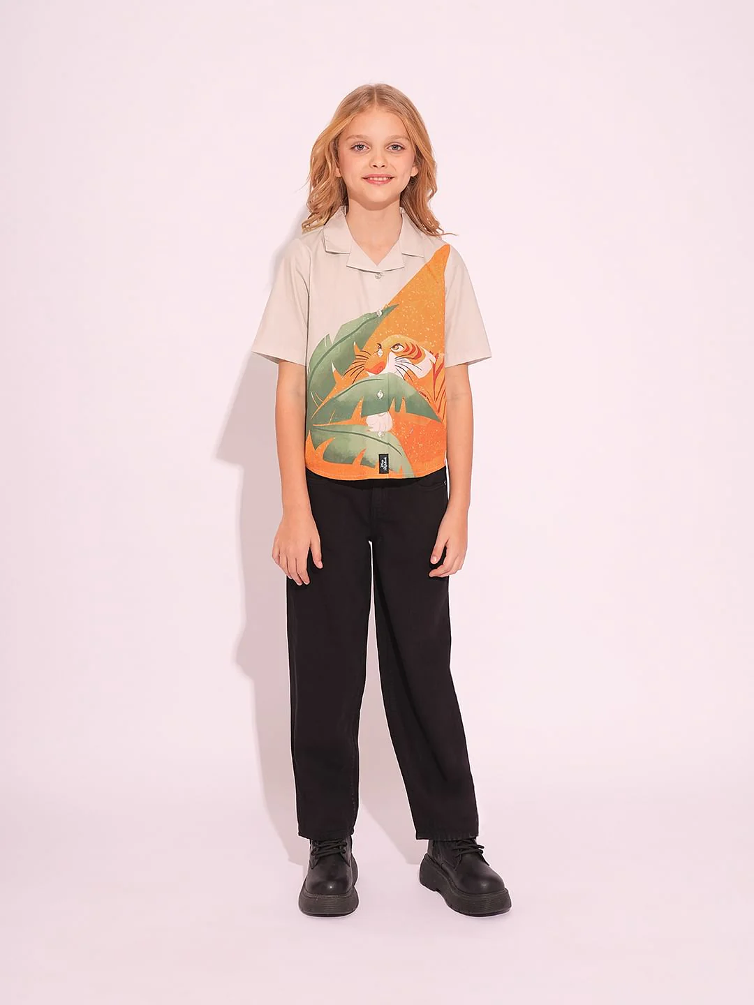 X Jungle Book Beige Printed Short Sleeves Shirt - Image 5
