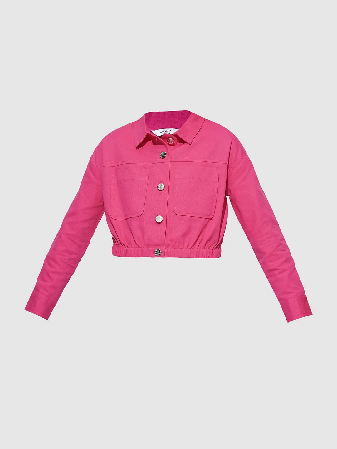 Girls Pink Cropped Shirt - Image 6