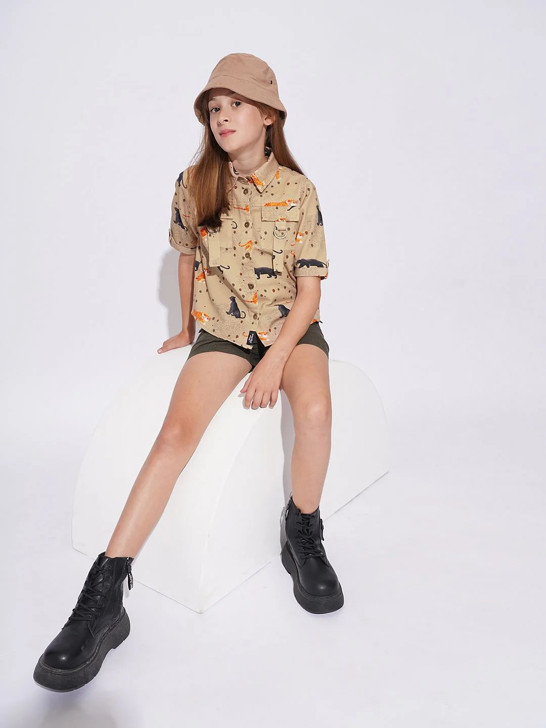 Girls Beige Jungle Book Print Shirt - Image 5