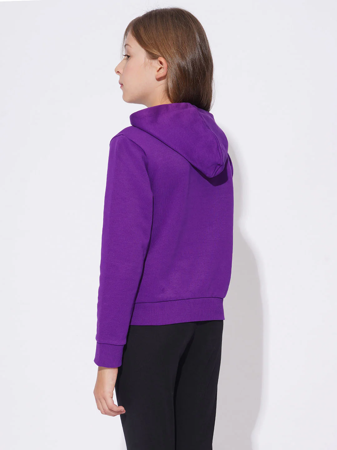 Girls Purple Hooded Sweatshirt - Image 3