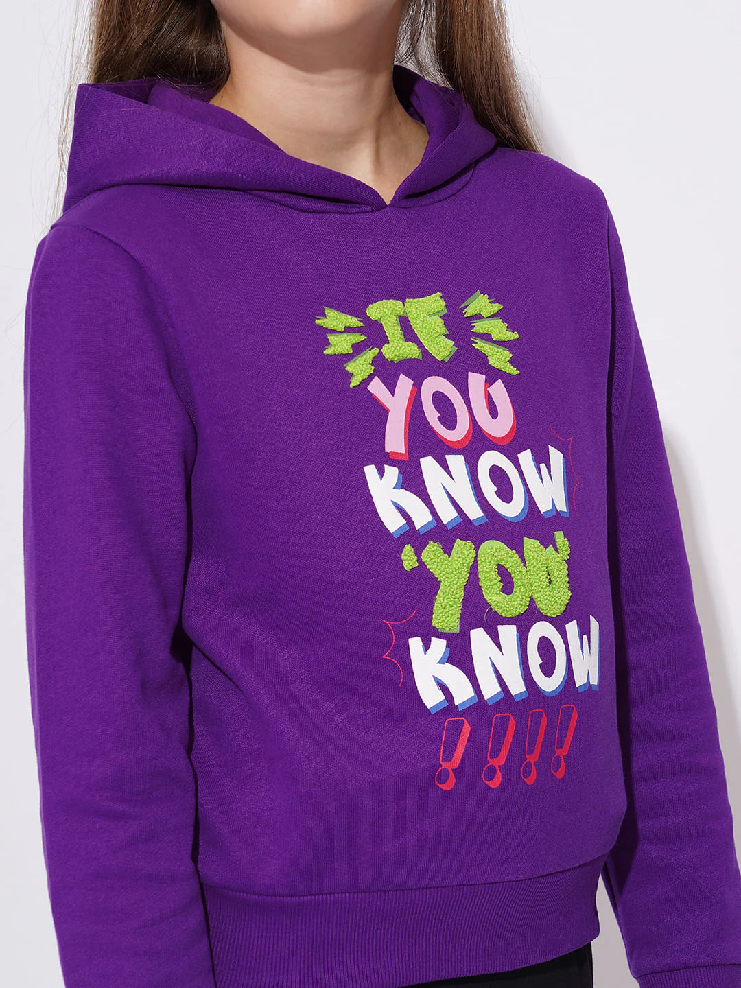 Girls Purple Hooded Sweatshirt - Image 4