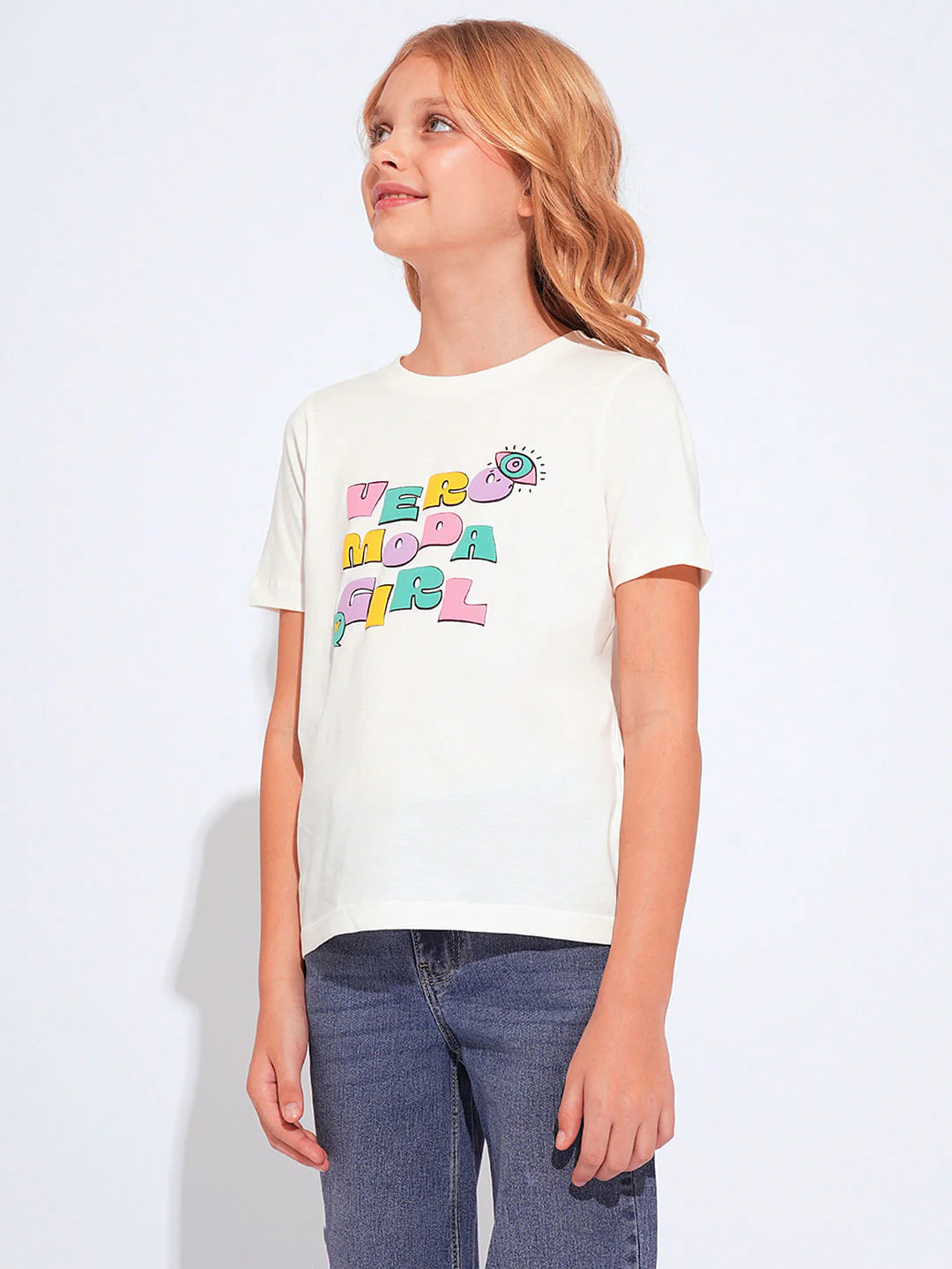 Girls White Logo Print T-Shirt - Image 2