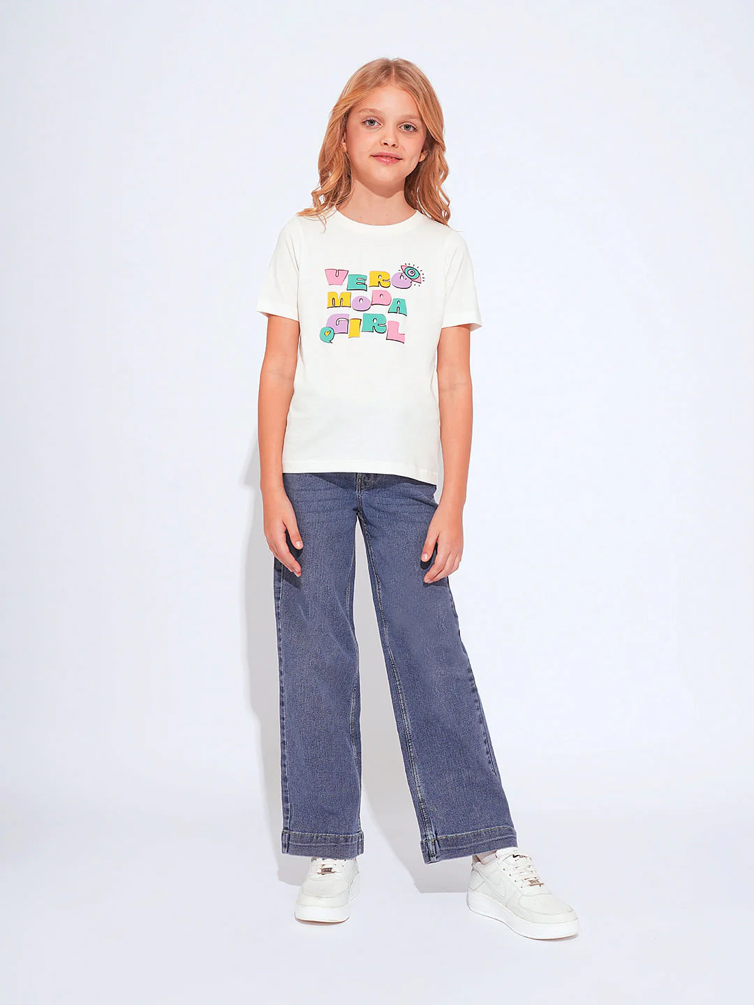 Girls White Logo Print T-Shirt - Image 5