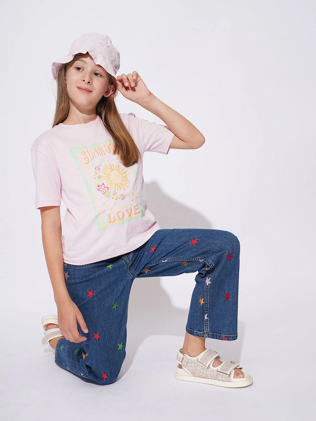 Girls Pink Printed T-Shirt - Image 5