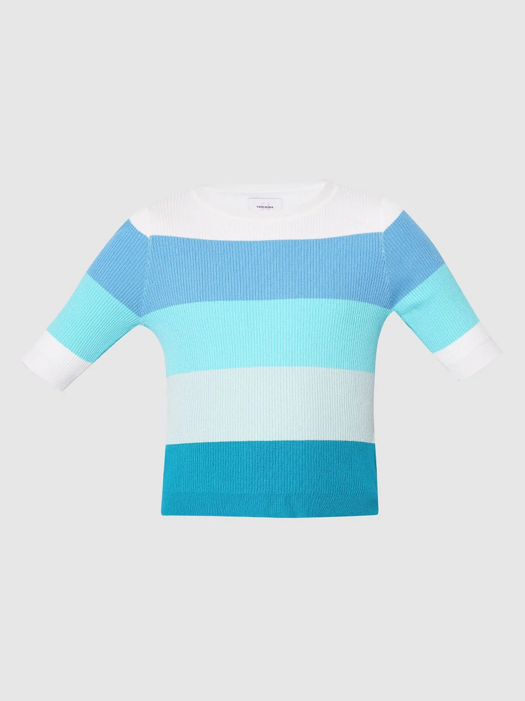 Girls Blue Colourblocked Knit Top - Image 6