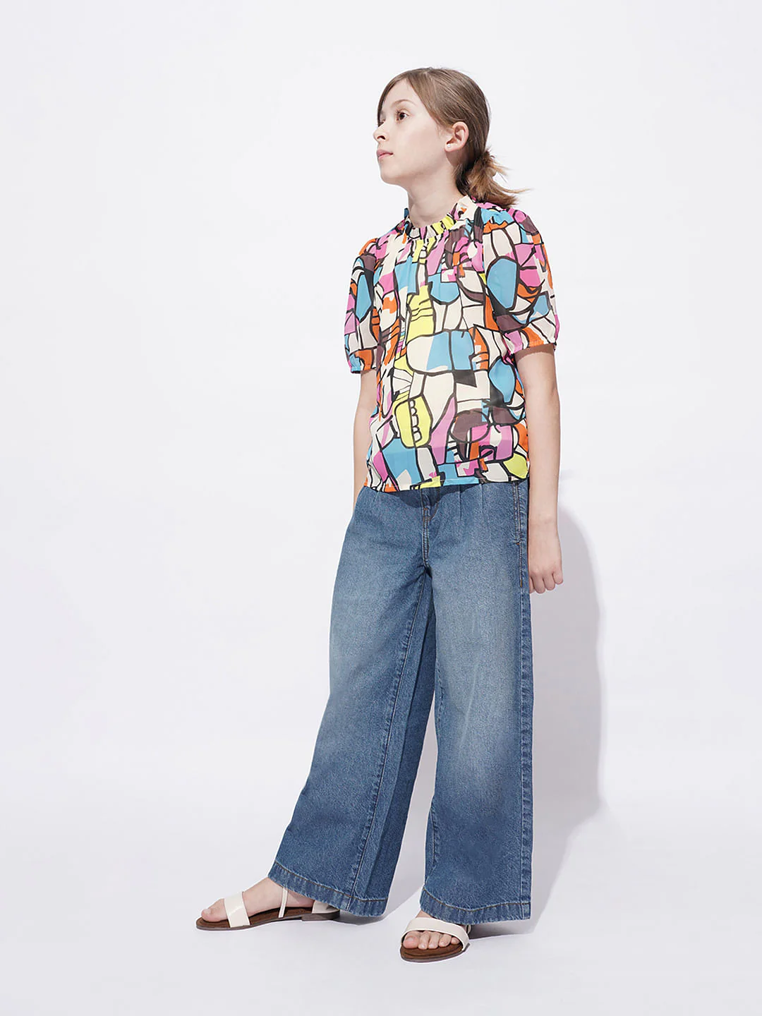 Girls Pink Abstract Print Top - Image 5