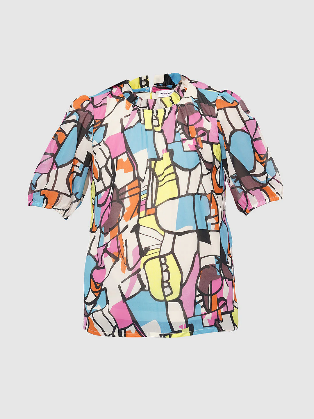 Girls Pink Abstract Print Top - Image 6