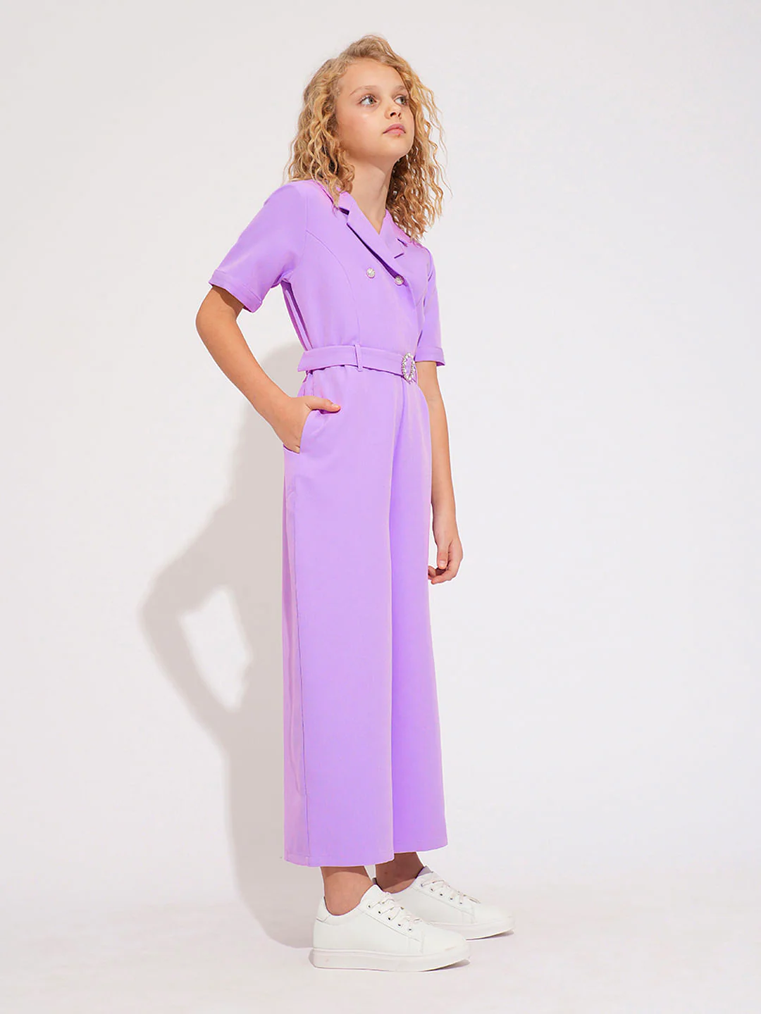Girls Purple Jumpsuit - Image 2