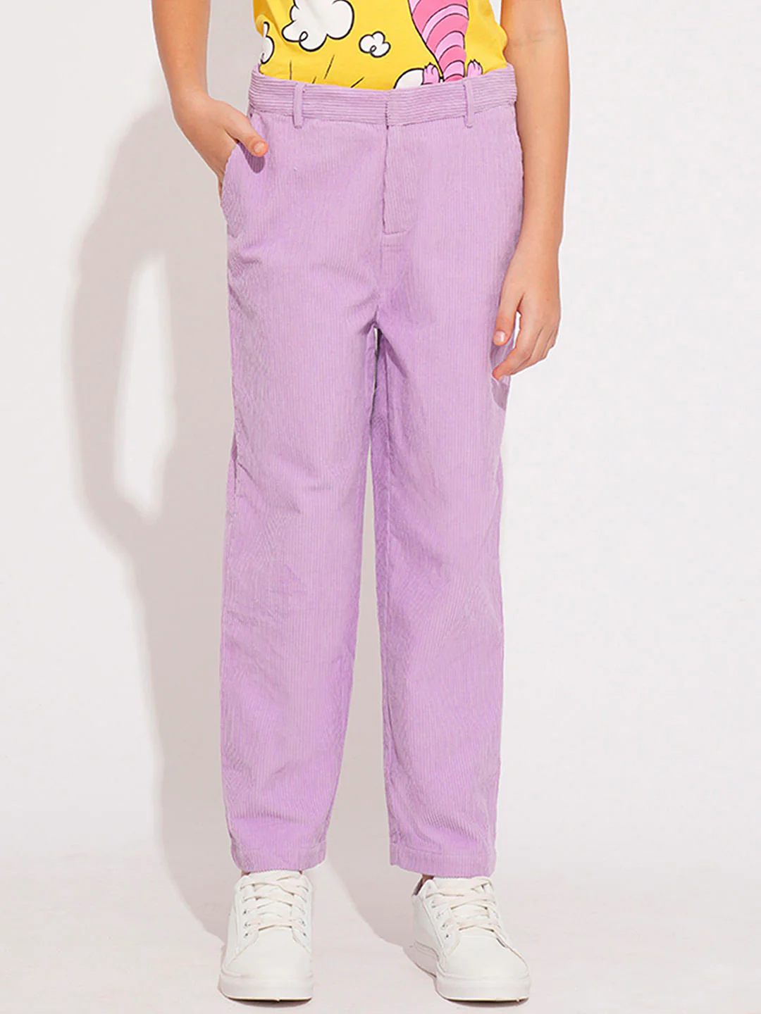 Girls Purple Corduroy Pants - Image 2