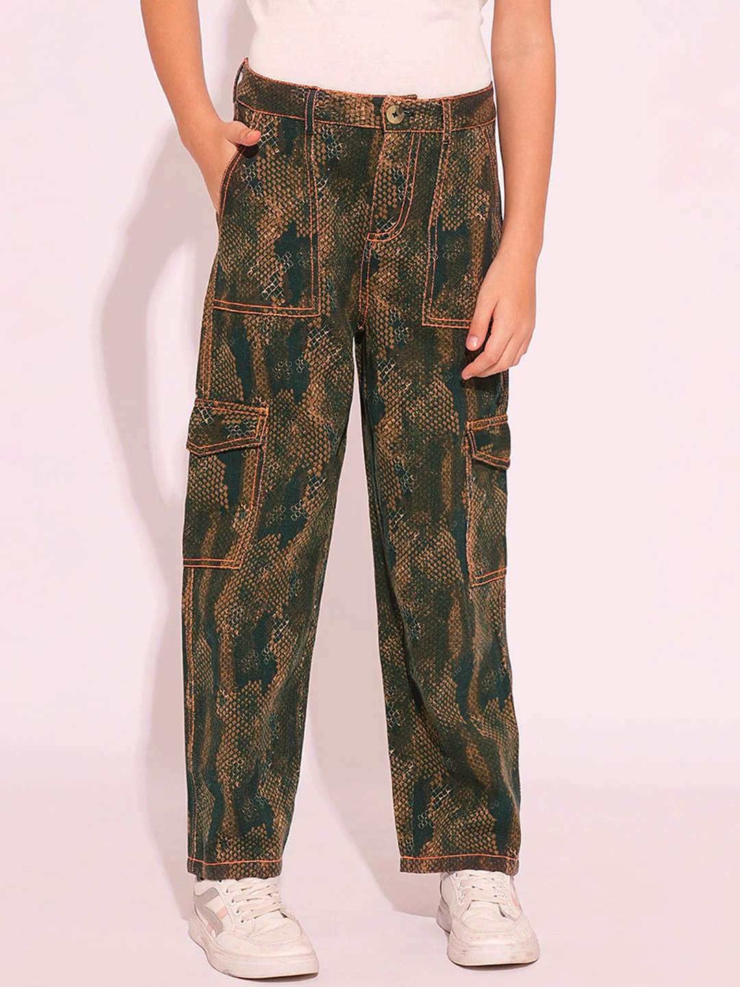 X Jungle Book Green Animal Print Straight Fit Pants - Image 2
