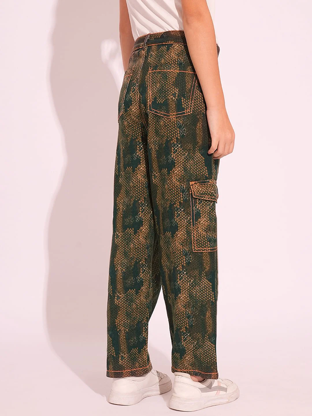 X Jungle Book Green Animal Print Straight Fit Pants - Image 3