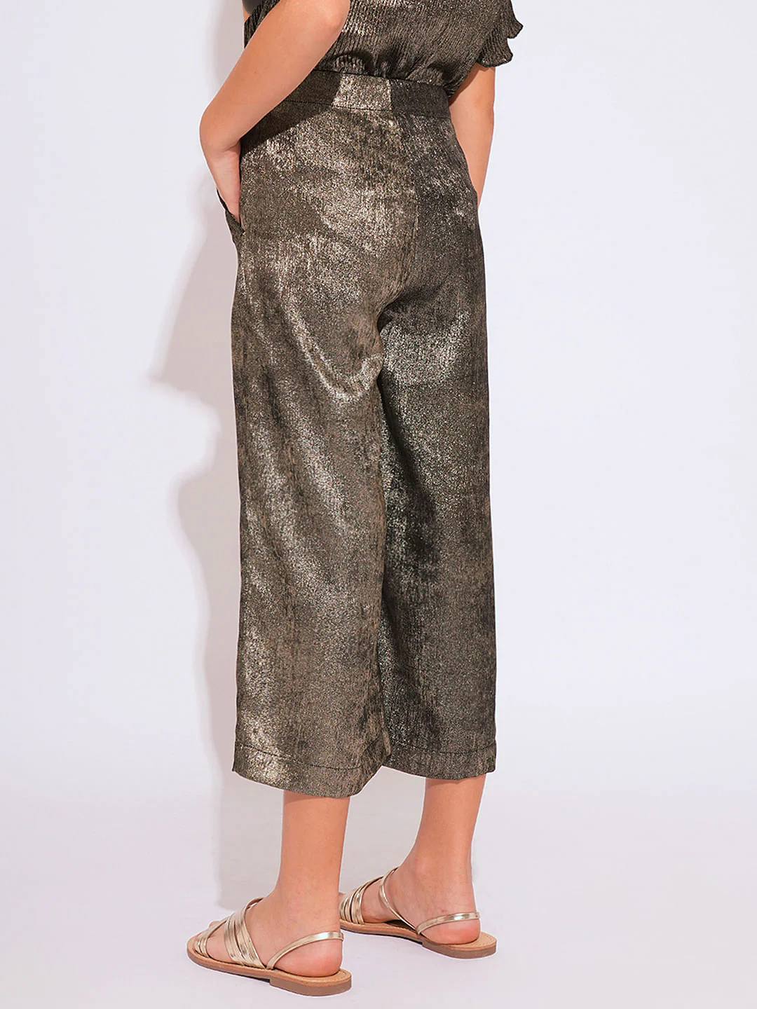 Girls Black Shimmer Co-Ord Set Pant - Image 3