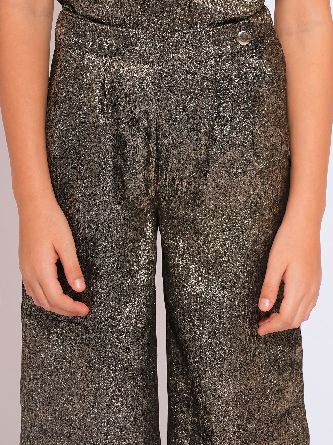 Girls Black Shimmer Co-Ord Set Pant - Image 4