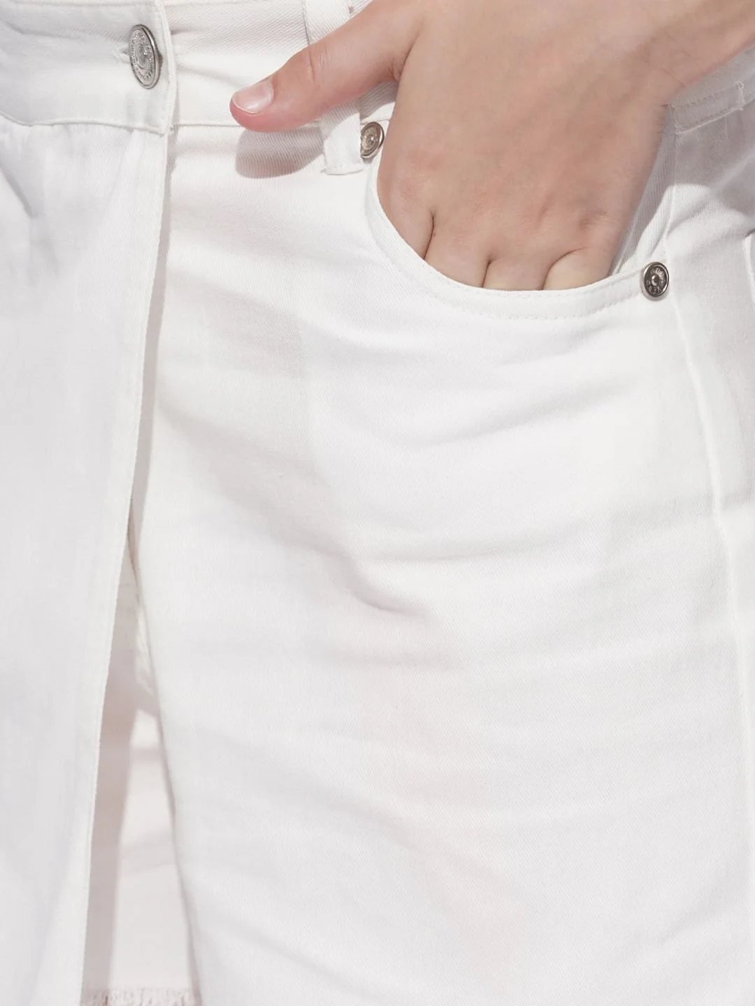 Girls White Denim Skorts - Image 4