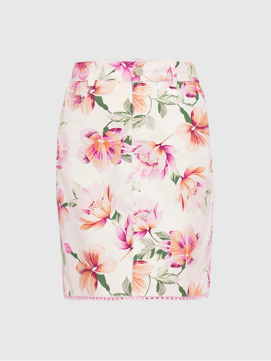 Girls Pink Floral Co-Ord Set Skirt - Image 5