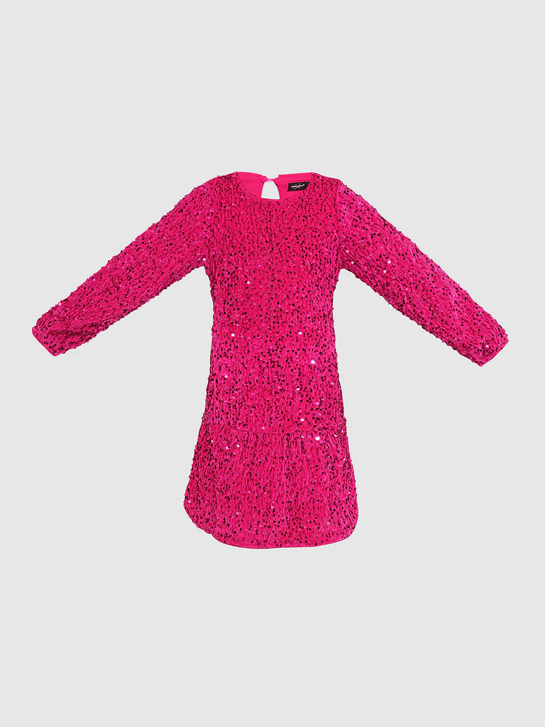 Girls Pink Sequin Dress - Image 6